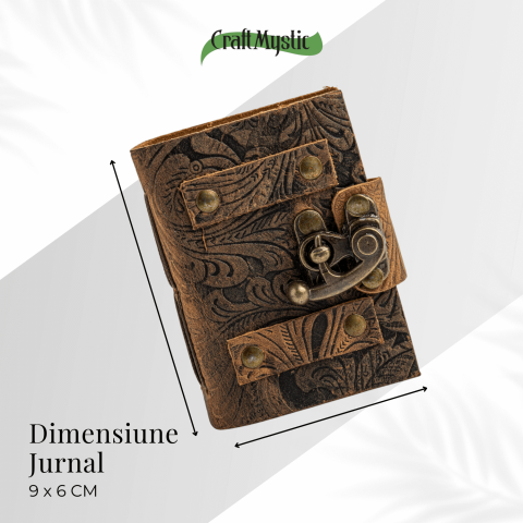 Mini Jurnal vintage din piele cu incuietoarea de epoca  – Intimitate si stil retro [2]