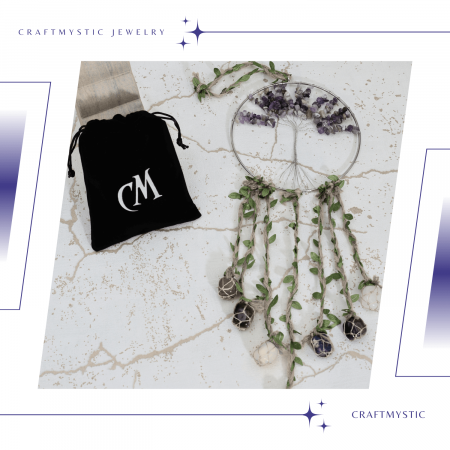 Dreamcatcher cu 7 tipuri de Cristale pentru cele 7 Chakre și Model Arborele Vietii [7]