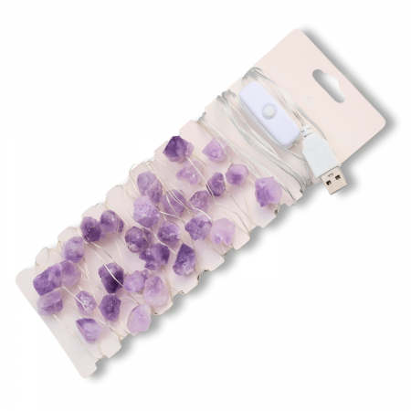 Sirag din Pietre Naturale de Ametist 15-20 mm cu Mufa USB [0]