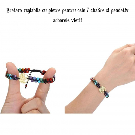 Colier realizat manual cu dubla utilizare si 108 margele naturale semipretioase 7 chakre - Pentru Yoga, Meditatie [2]