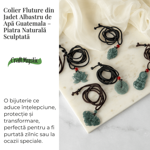 Transformare si Armonie – Colier Fluture din Jad Albastru de Guatemala [2]