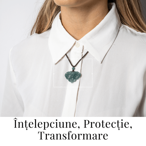 Transformare si Armonie – Colier Fluture din Jad Albastru de Guatemala [1]