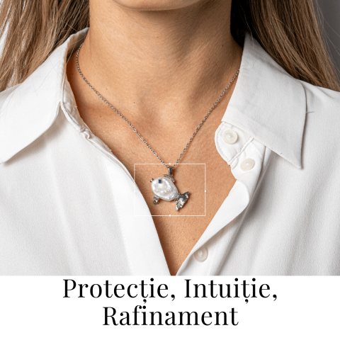 Echilibru si Puritate – Colier Peste cu Perla Naturala, Placat Argintiu [1]