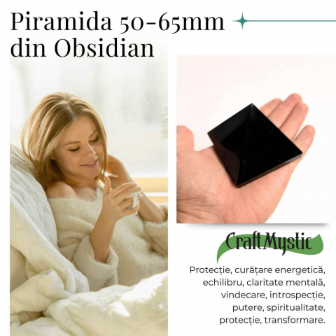 Piramida din Obsidian Negru pentru Protectie si Claritate Energetica [1]