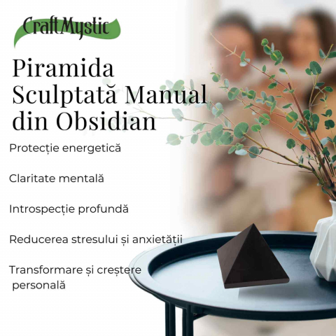 Piramida din Obsidian Negru pentru Protectie si Claritate Energetica [5]