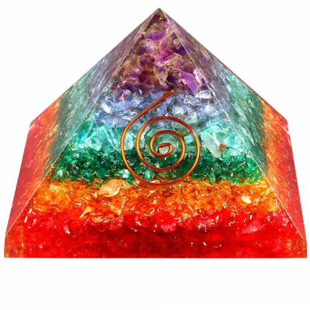 Piramide cristale semipretioase - Piramida Orgonica cu 7 chakre - Generator de energie pozitiva, meditatie si echilibru spiritual