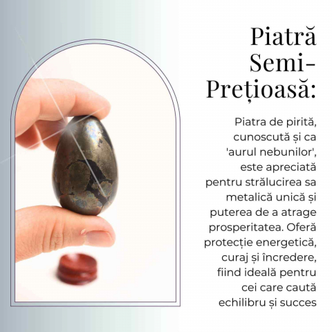 Ou Pirita 50mm cu Suport – Atrage Prosperitatea si Protectia Energetica [5]