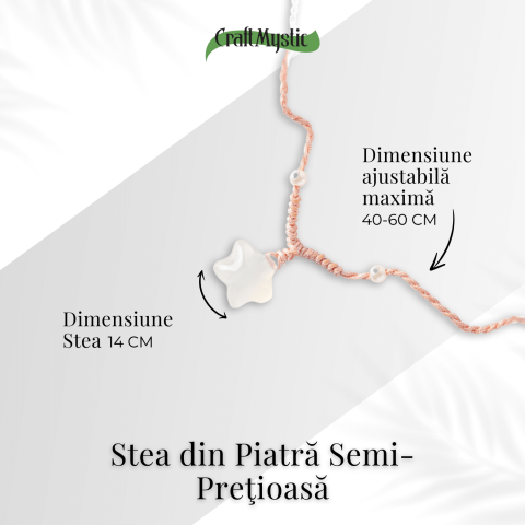 Pace si Armonie – Colier Stea din Agat Alb Natural [3]
