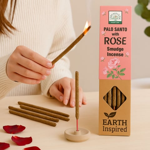 Betisoare Palo Santo cu Trandafir – Smudge Incense Earth Inspired [2]