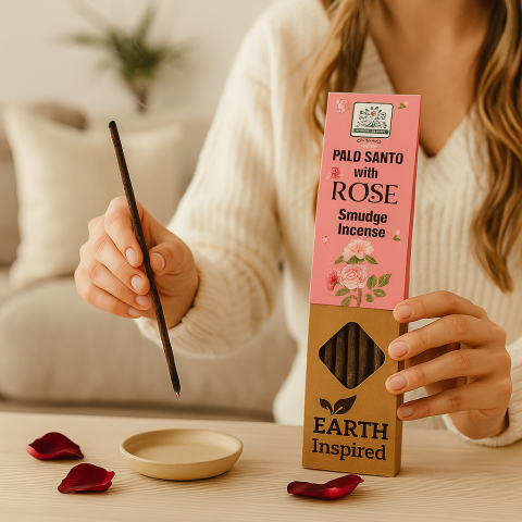 Betisoare Palo Santo cu Trandafir – Smudge Incense Earth Inspired [1]