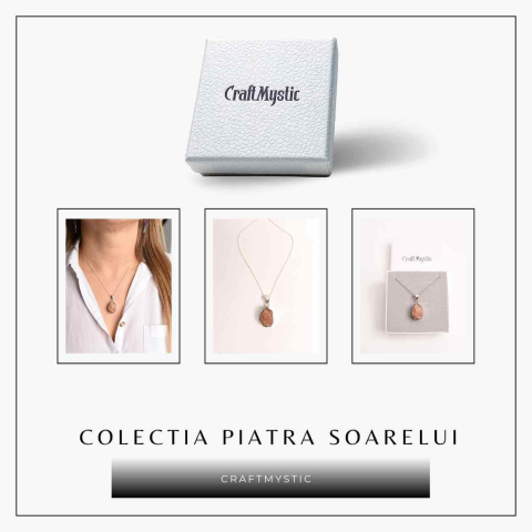 Colier Argint 925 cu Piatra Soarelui Brut - Energie Pozitiva [5]
