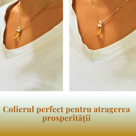 Pandantiv Argint cu Citrin - Energia si Stralucirea Naturii, 24mm [3]