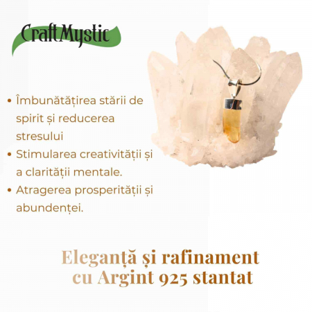 Pandantiv Argint cu Citrin - Energia si Stralucirea Naturii, 24mm [7]