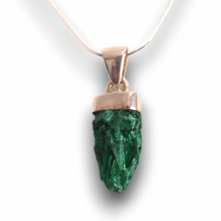 Malachit - Pandantiv Argint cu Malachit Brut - Energie si Echilibru, 20mm