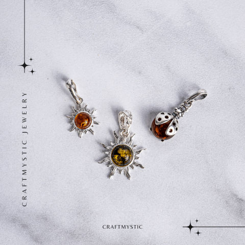 Colier Buburuza cu Chihlimbar si Lant Argint 925 [7]