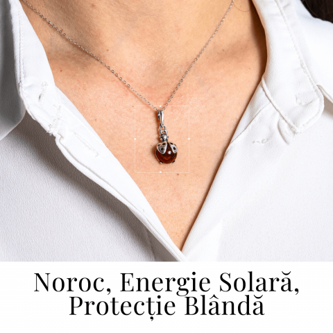 Colier Buburuza cu Chihlimbar si Lant Argint 925 [1]