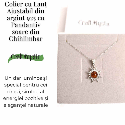 Colier argint 925 cu chihlimbar natural pentru echilibru si stil [2]