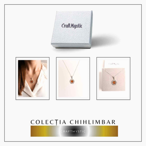 Colier argint 925 cu chihlimbar natural - frumusetea florii [7]