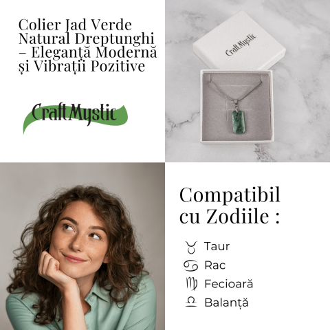 Colier cu Jad Verde Indonezian si Lant Titanium – Echilibru, Eleganta si Energie Pozitiva [3]