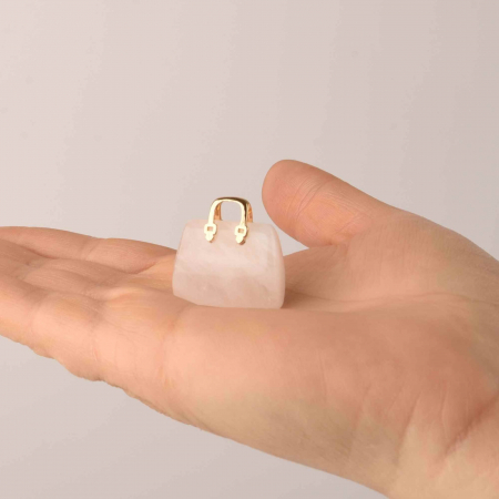 Pandantive 2.5 cm din piatra naturala, in forma de geanta - Accesorii din piatra pentru realizarea de bijuterii, cercei, colier [2]
