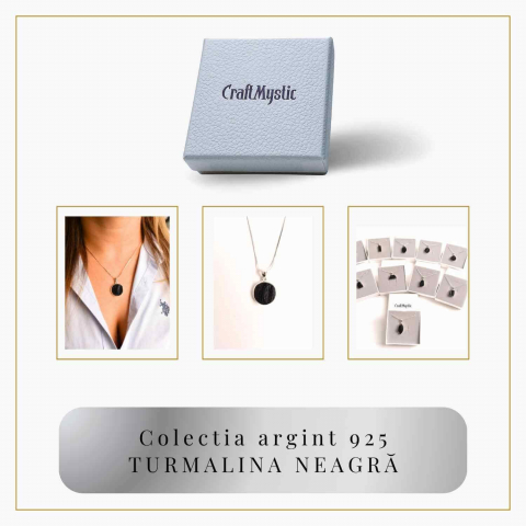 Colier din argint 925 cu turmalina neagra bruta – Protectie si echilibru [2]