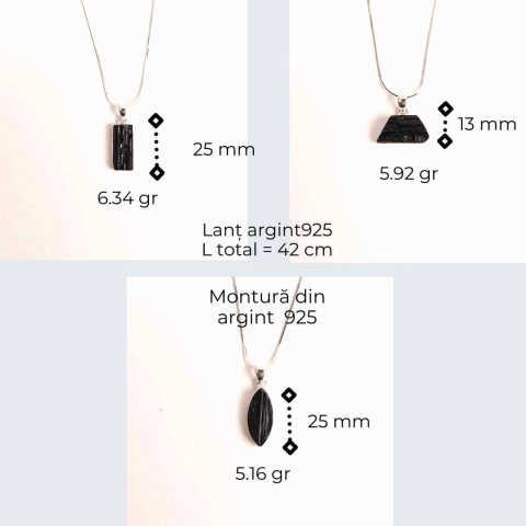 Colier din argint 925 cu turmalina neagra bruta – Protectie si echilibru [6]