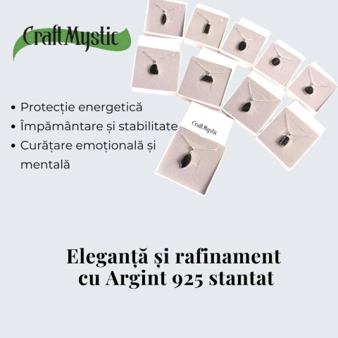 Colier din argint 925 cu turmalina neagra bruta – Protectie si echilibru [3]