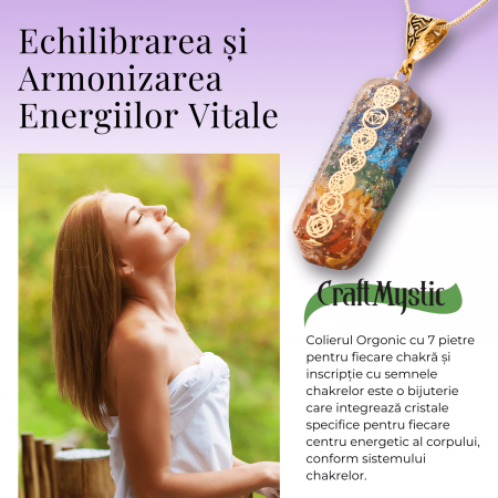Pandantiv orgonic cu Cristale si Simbolurile Chakrelor lucrat manual [2]