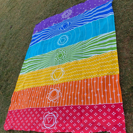 Covor de Yoga si Meditatie 180x130 cm cu Design Bohemian Mandala pentru 7 Chakre - Panza de Perete sau Decor de Interior/Exterior [3]