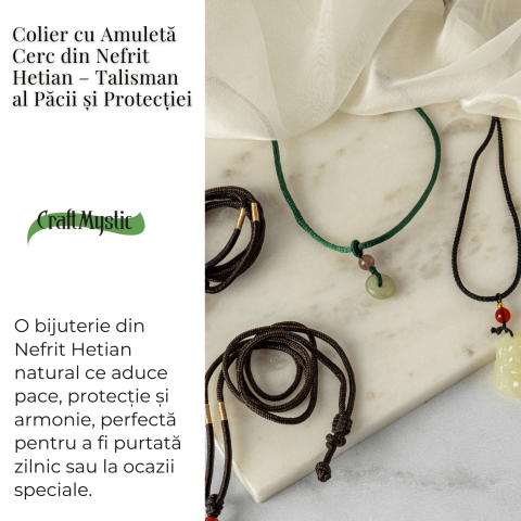 Echilibru si Protectie – Colier cu Nefrit Hetian (Jad Hetian) Natural [2]