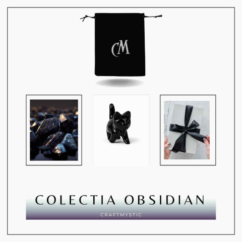 Figurina Pisica din Obsidian Negru – Protectie, Intuitie si Eleganta Mystica [7]