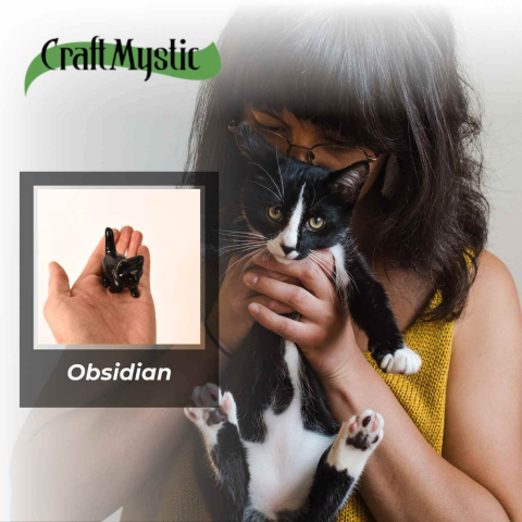 Figurina Pisica din Obsidian Negru – Protectie, Intuitie si Eleganta Mystica [6]