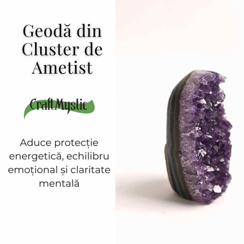 Geoda de ametist natural, taiata manual – Protectie si echilibru [27]