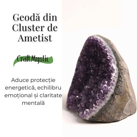 Geoda de ametist natural, taiata manual – Protectie si echilibru [29]