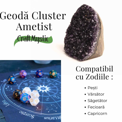 Geoda de ametist natural, taiata manual – Protectie si echilibru [3]