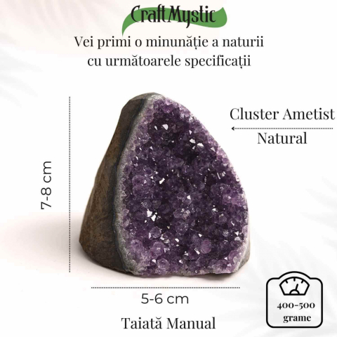 Geoda de ametist natural, taiata manual – Protectie si echilibru [32]