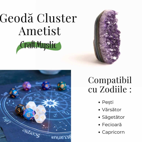 Geoda de ametist natural, taiata manual – Protectie si echilibru [5]