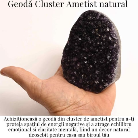 Geoda de ametist natural, taiata manual – Protectie si echilibru [1]