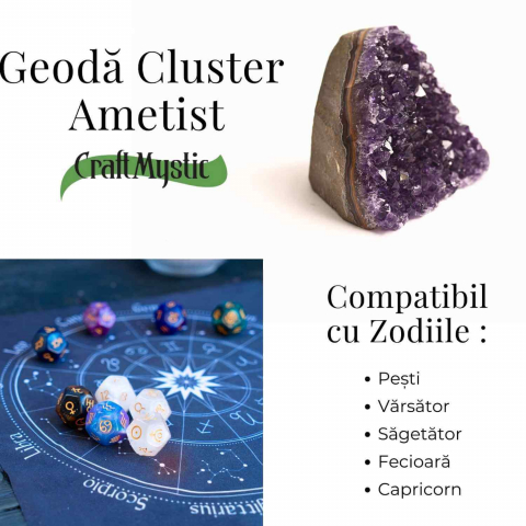 Geoda de ametist natural, taiata manual – Protectie si echilibru [6]