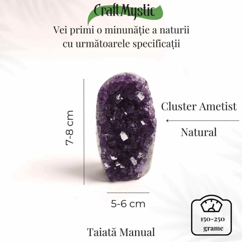 Geoda de ametist natural, taiata manual – Protectie si echilibru [33]