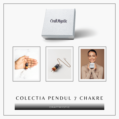 Pendul cu 7 Inele si Pietre Naturale – Echilibru si Vindecare Chakre [5]