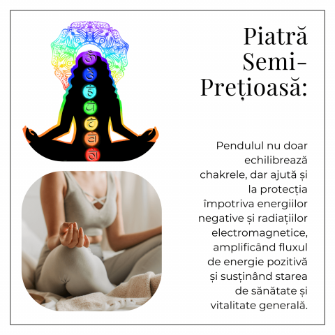 Pendul cu 7 Inele si Pietre Naturale – Echilibru si Vindecare Chakre [6]