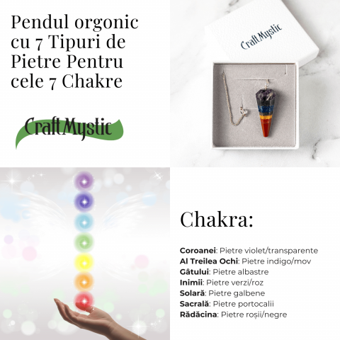 Pendul de Radiestezie cu Pietre 7 Chakre – Echilibru Energetic si Claritate [3]