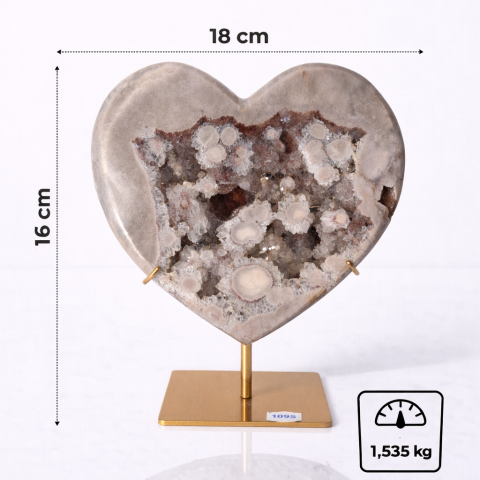 Inima din Agat Pink Ametist cu Geoda naturala – piesa unicat sculptata manual Brazilia 1.535 kg [2]