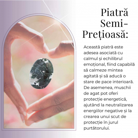 Piatra de Buzunar din Agat Muschi Natural - Promoveaza Echilibrul și Vindecarea Emoționala [1]