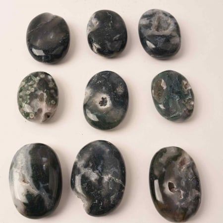 Piatra de Buzunar din Agat Muschi Druzy Natural - Promoveaza Vindecarea și Echilibrul [1]