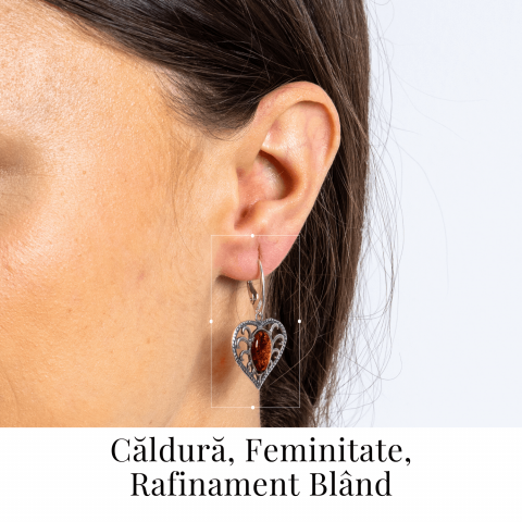 Bijuterie cu suflet – Cercei cu chihlimbar in montura romantica argint 925 [1]