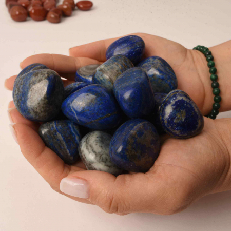 Piatra rulata din Lapis Lazuli Natural - Stimuleaza Creativitatea, 3-4 cm [3]