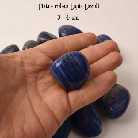 Piatra rulata din Lapis Lazuli Natural - Stimuleaza Creativitatea, 3-4 cm [2]