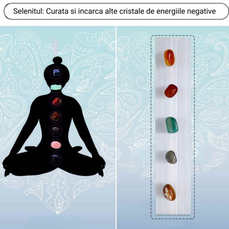 Bagheta de Selenit 12x2 cm Curata si Incarca cristalele si pietrele semipretioase [2]